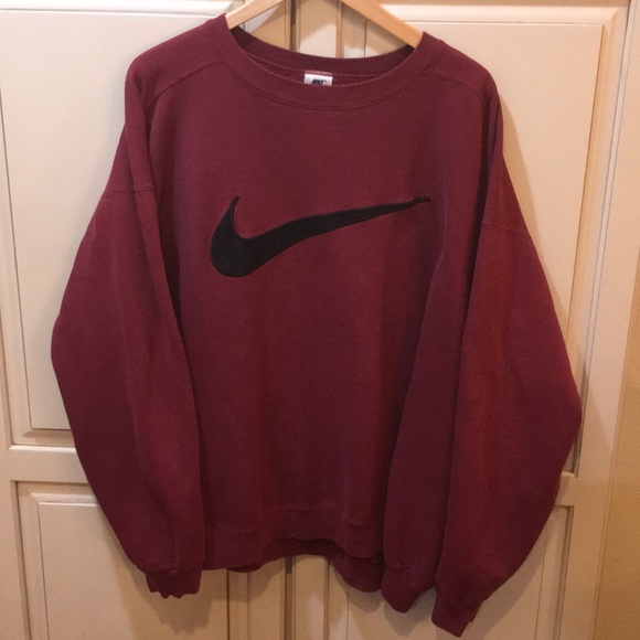 vintage 90s nike big swoosh crewneck sweater